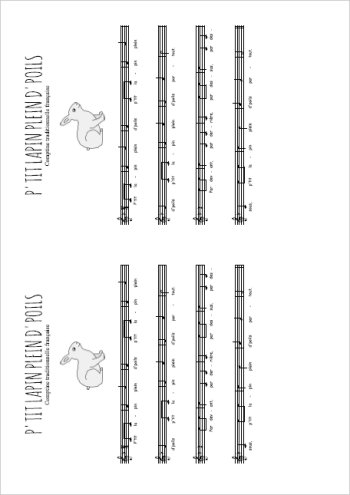 P'tit lapin plein d'poils Partition gratuite